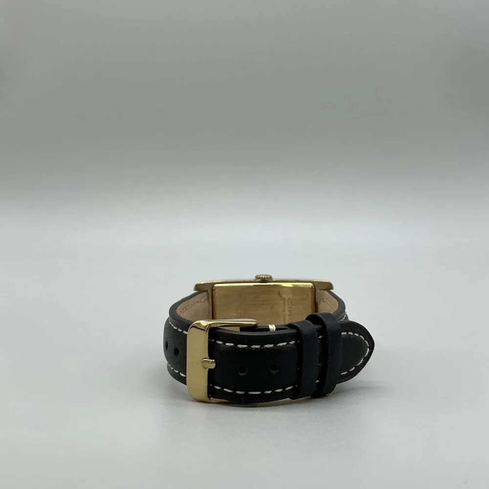 Circa Watch Company Mens Watch 24mm Blue Dial Gold Plated Leather New Battery